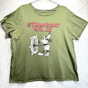 Disney 100th Anniversary Edition Vintage Mickey Mouse Steamboat Willie T-Shirt